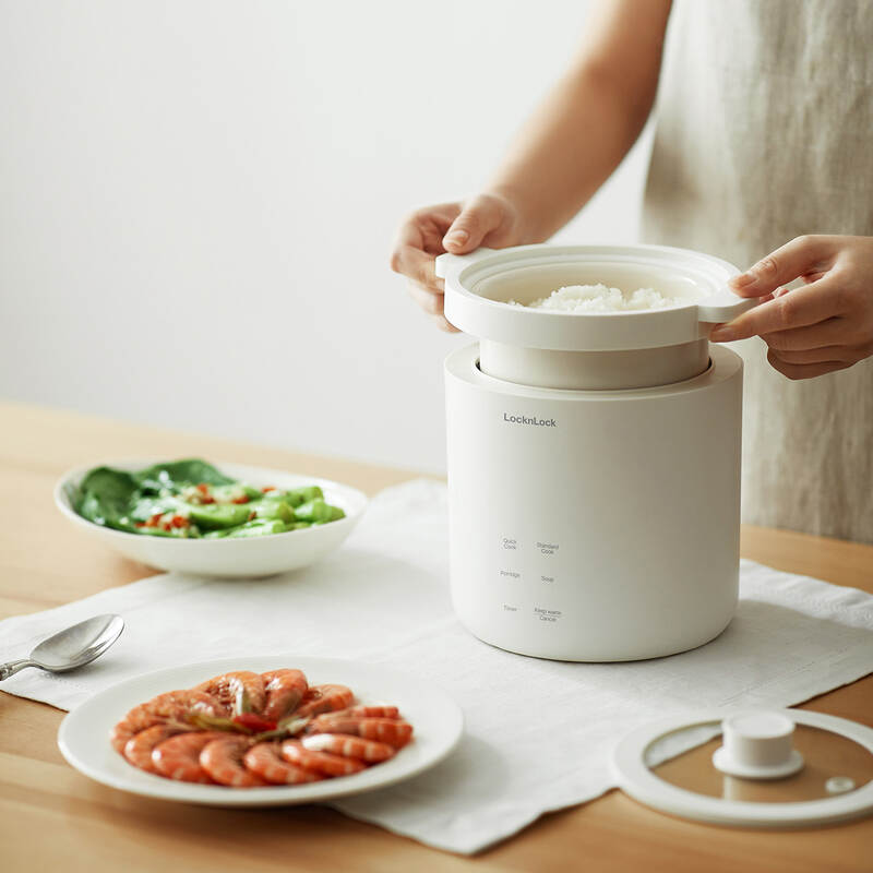 Nồi Cơm Điện Mini LocknLock Bianco Mini Rice Cooker 220V, 50Hz, 300W, 0.6L - Màu Ngà - EJR314IVY, , large image number null